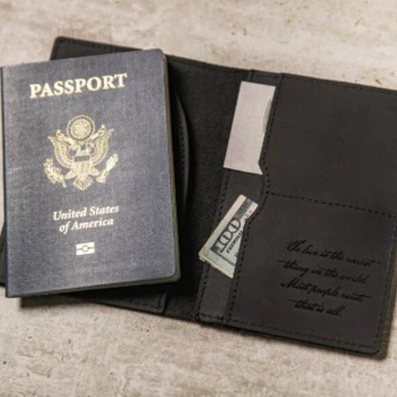 LEFT COAST DISTRESSED LEATHER PASSPORT COVER - Picture 12 of 13